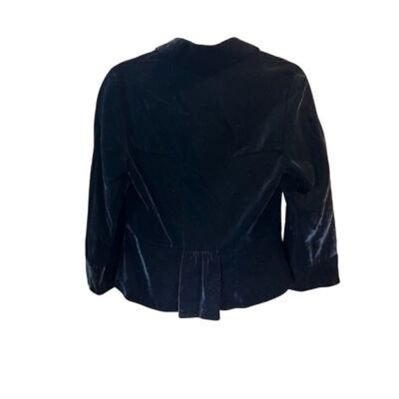 Per Se Women's Black Velvet Blazer Jacket Size 8 Formal Long Sleeve - Picture 3 of 7